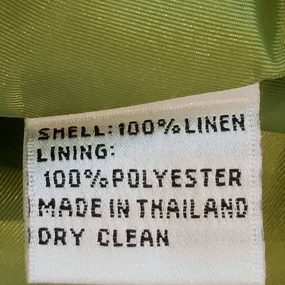 Talbots Blazer Women's Size 24W Linen Jacket Chartreuse Green - Picture 7 of 8